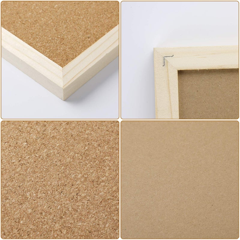 FEBSNOW Cork Board Bulletin Board - 15.7 X 12 Inches Vision Board Wood Frame Corkboard Message Board Wall Mounted Pin Board for School, Home & Office (with Pins, Eye Bolts, Gaskets, Screws) - Image 3